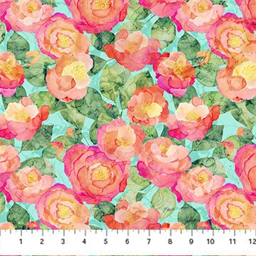Floral - Veranda by Deborah Edwards & Melanie Samra - Northcott 44” - (DP28398 - 62) – Sold in UNITS of ¼ metre - Maple Leaf Quilting Company Ltd.