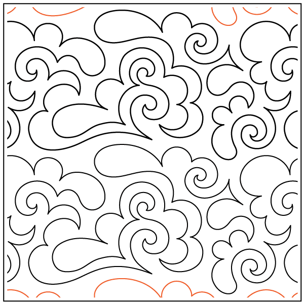 Fluffy Clouds – 7” Paper Pantograph - Maple Leaf Quilting Company Ltd.