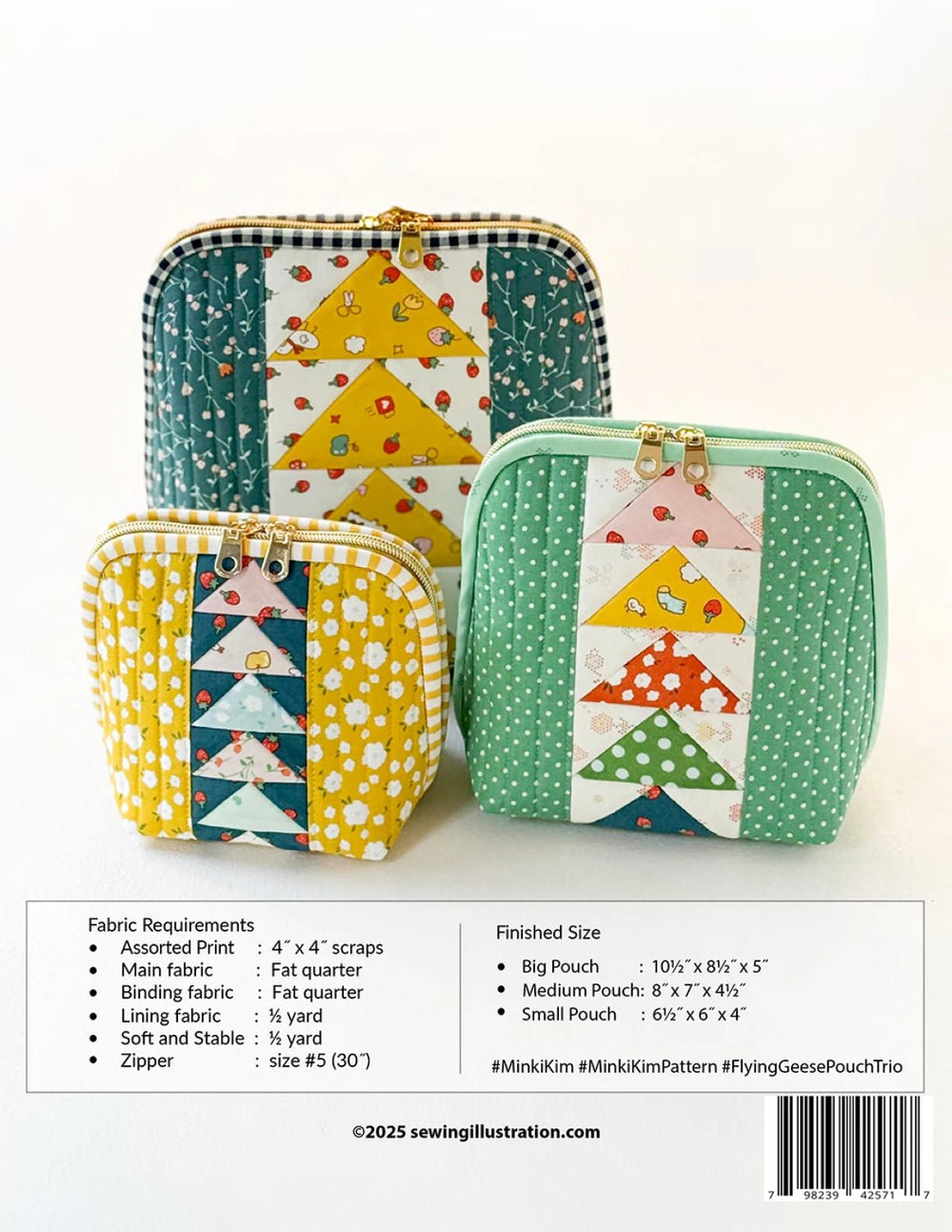 Flying Geese Pouch Trio (SI - BP19) - Maple Leaf Quilting Company Ltd.
