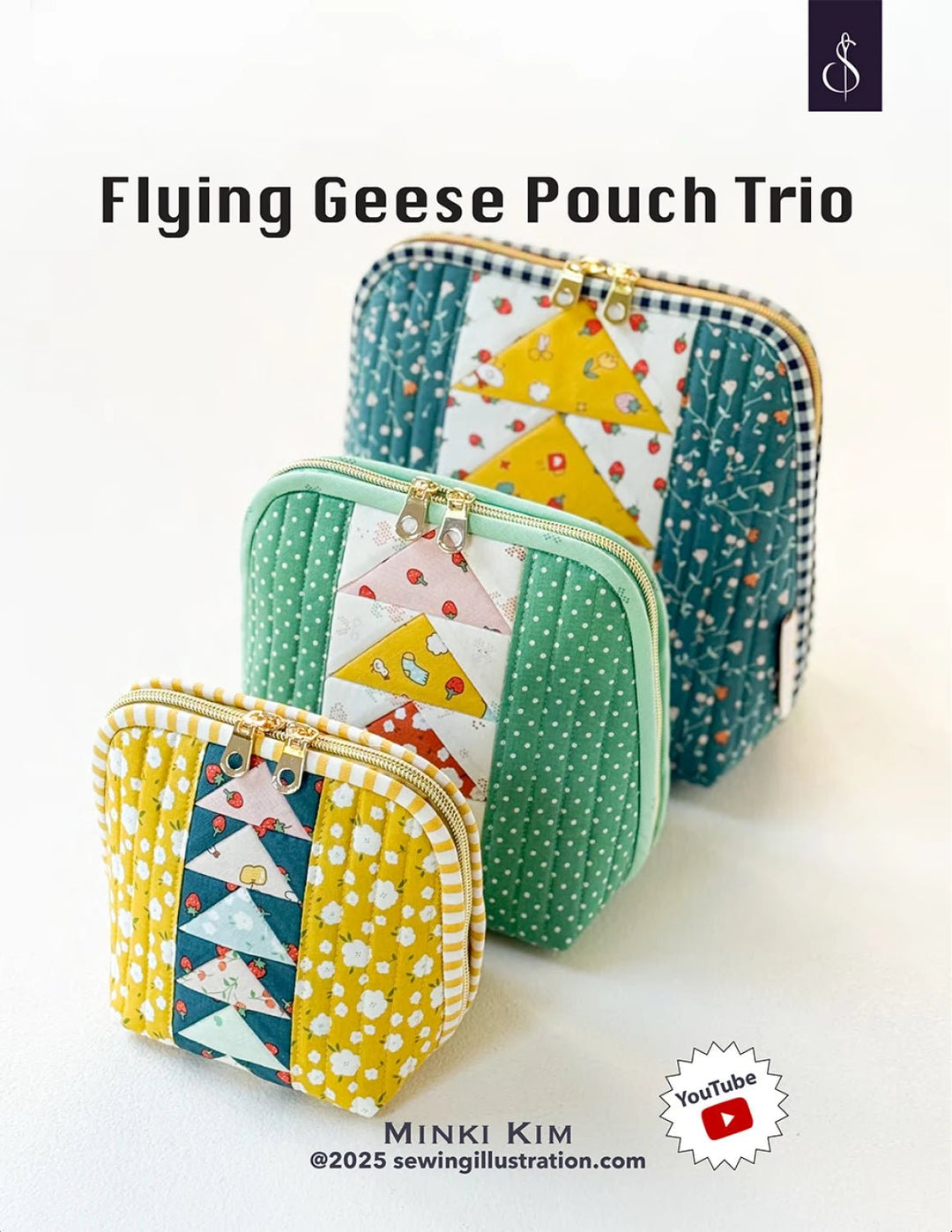 Flying Geese Pouch Trio (SI - BP19) - Maple Leaf Quilting Company Ltd.