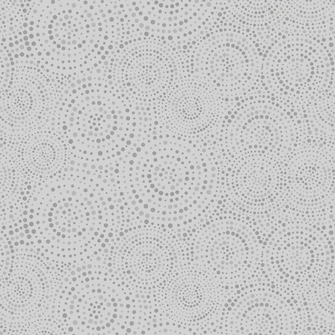 Fog Concentric Hexi - Dots | 108” Cotton (BQ4185 - 90) - Sold in UNITS of 1/4 metre - Maple Leaf Quilting Company Ltd.