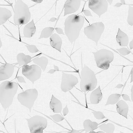 Fog Water Color Leaves 108" Cotton (BQ3502 - 90) – Sold in UNITS of ¼ metre - Maple Leaf Quilting Company Ltd.