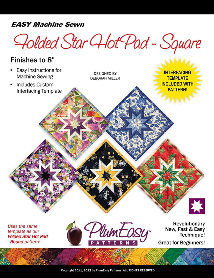 Folded Star Hot Pad - Square (PEP102) - Maple Leaf Quilting Company Ltd.