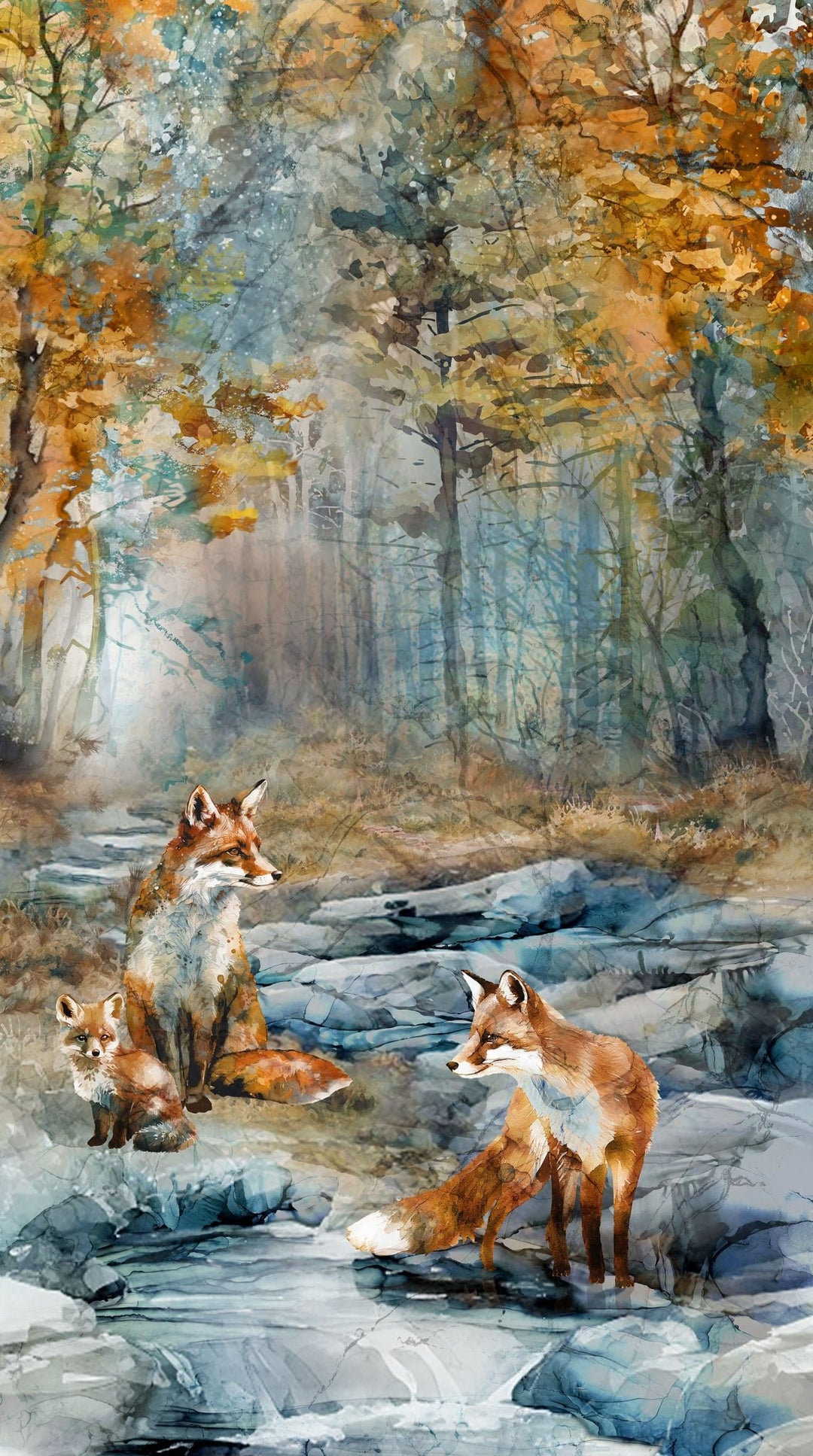 Fox Den by Deborah Edwards & Melanie Samra - Northcott - 24" x 43" Panel (DP28330 - 44) - Maple Leaf Quilting Company Ltd.