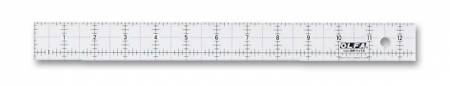 Frosted Acrylic Olfa Ruler 1in x 12in - The Companion - Maple Leaf Quilting Company Ltd.