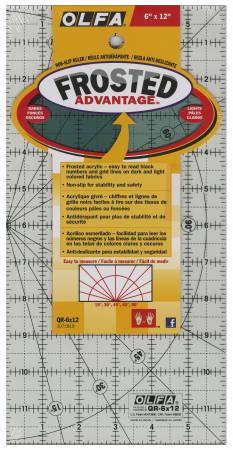 Frosted Acrylic Olfa Ruler 6in x 12in The Traveler - Maple Leaf Quilting Company Ltd.