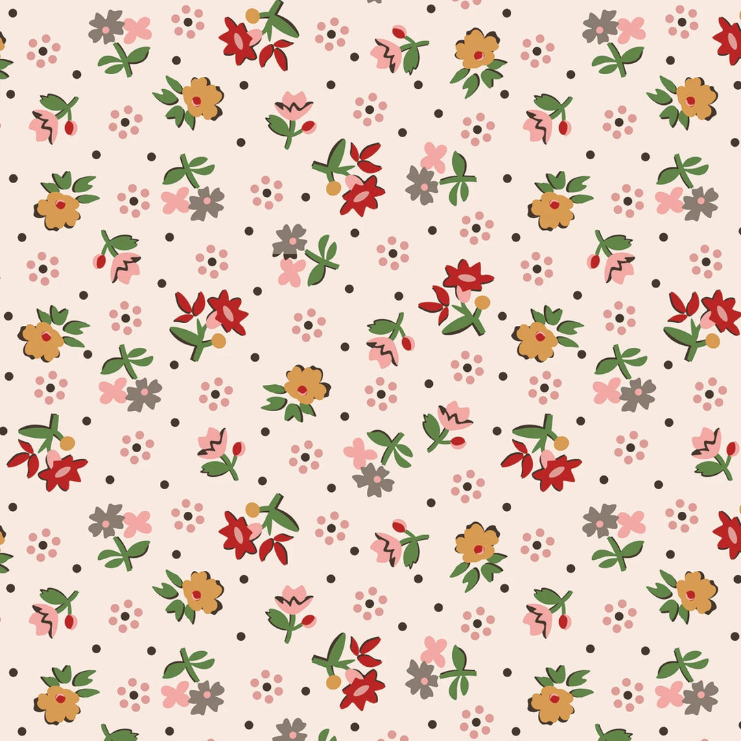 Gentler Times - Coral by Lori Holt | 108” Cotton (WB16493R - CORAL) - Sold in UNITS of 1/4 metre - Maple Leaf Quilting Company Ltd.