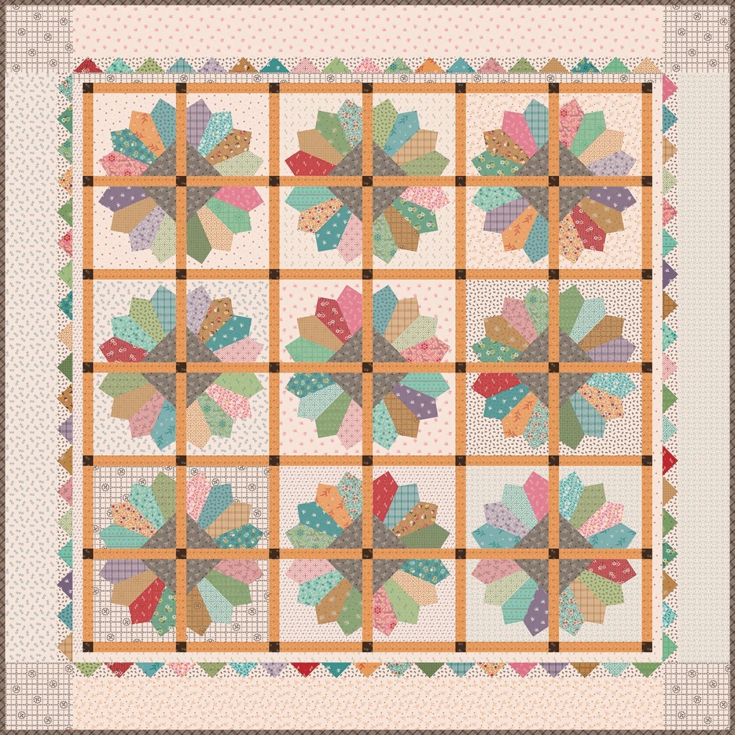 Gentler Times Delightful Quilt Kit by Lori Holt (KT - 16470) - Maple Leaf Quilting Company Ltd.