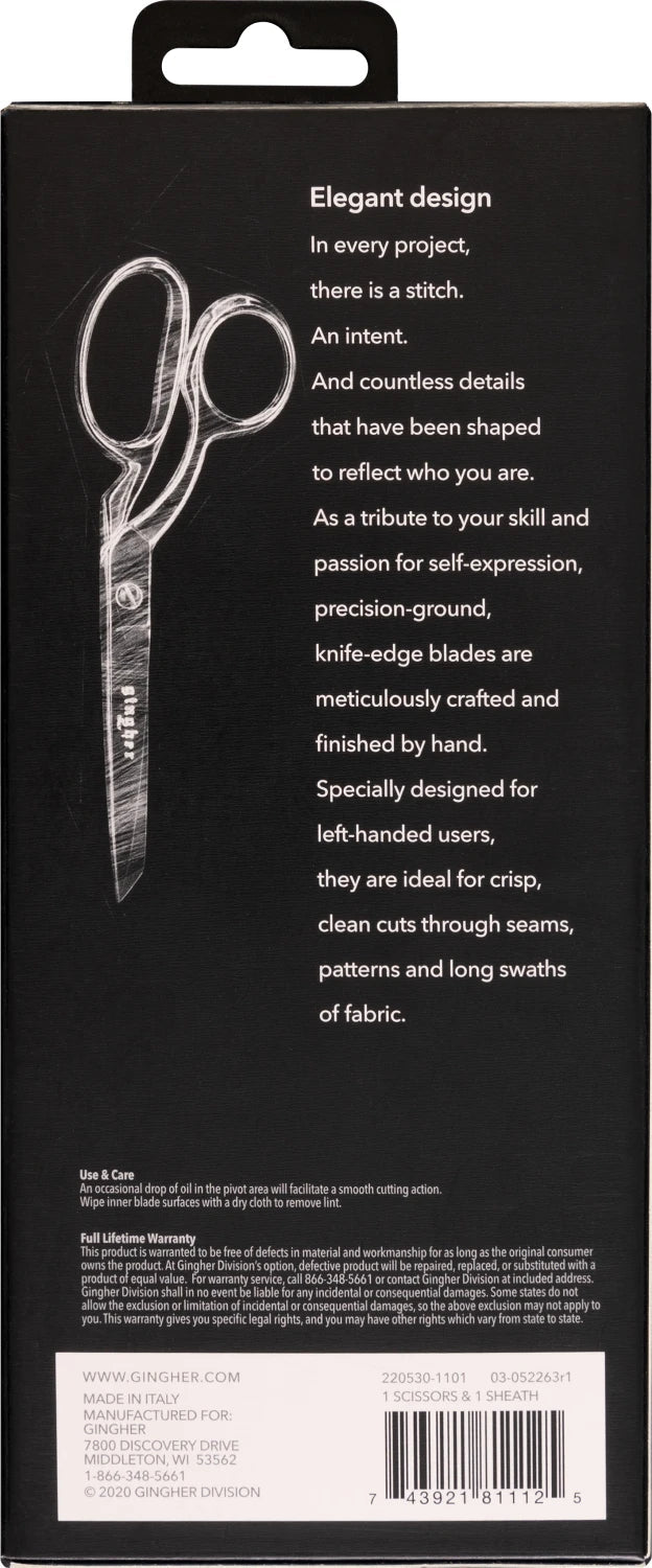 Gingher 8in Knife Edge Left Handed Scissor (220530) - Maple Leaf Quilting Company Ltd.