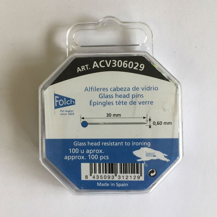 Glass Headed Fine Dressmaking (100 Pins) - Maple Leaf Quilting Company Ltd.