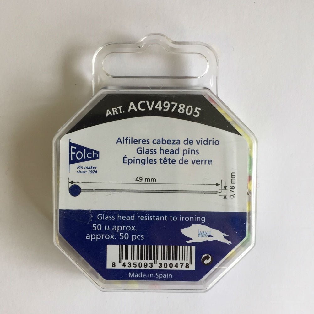 Glass Headed Fine Dressmaking (50 Pins) - Maple Leaf Quilting Company Ltd.