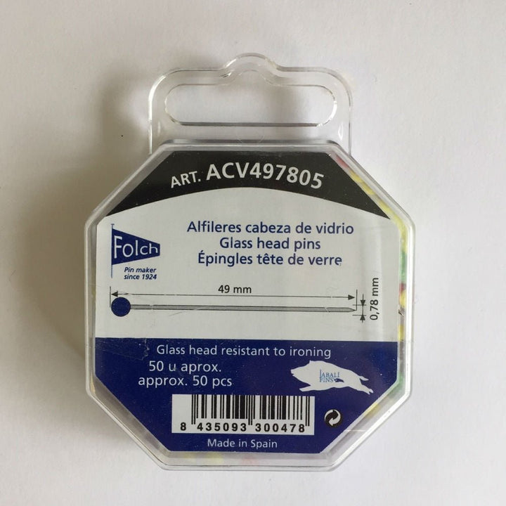 Glass Headed Fine Dressmaking (50 Pins) - Maple Leaf Quilting Company Ltd.