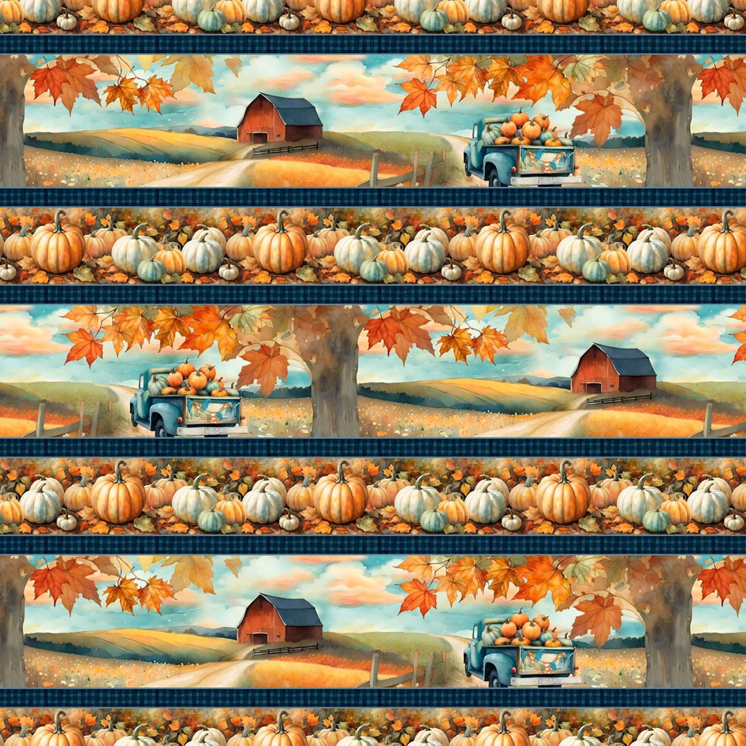 Glorious Fall - Multi Repeating Stripe | 44/45" Cotton (33907 - 482) - Sold in UNITS of 1/4 metre - Maple Leaf Quilting Company Ltd.