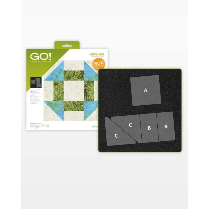 GO! Churn Dash - 9" Finished Die (55339) - Maple Leaf Quilting Company Ltd.