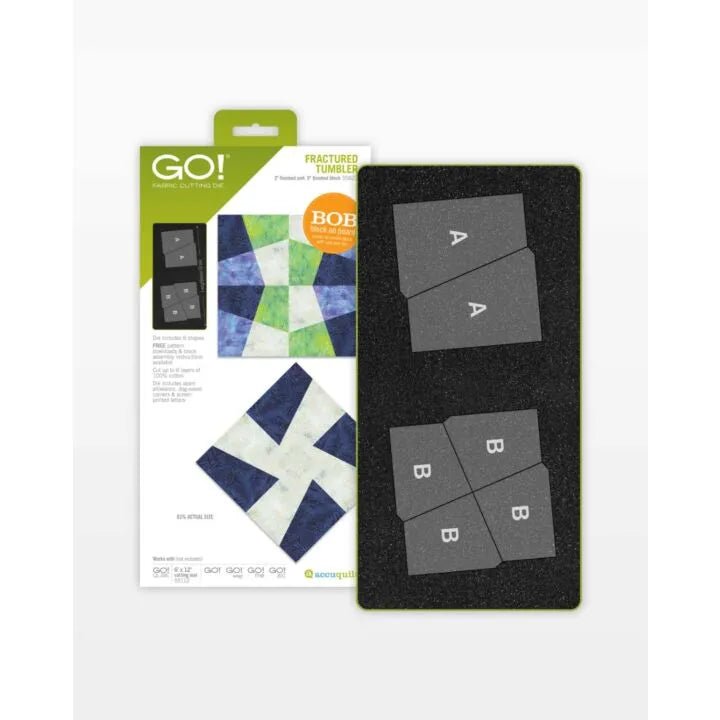 GO! Fractured Tumbler - 3" Finished Die (55627) - Maple Leaf Quilting Company Ltd.