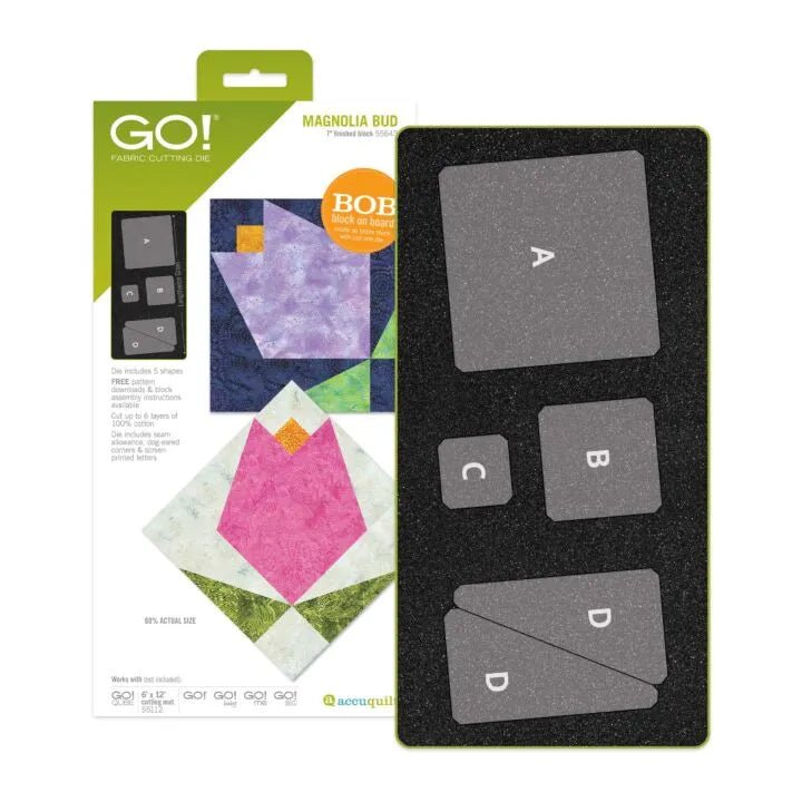 GO! Magnolia Bud - 7" Finished Die (55643) - Maple Leaf Quilting Company Ltd.