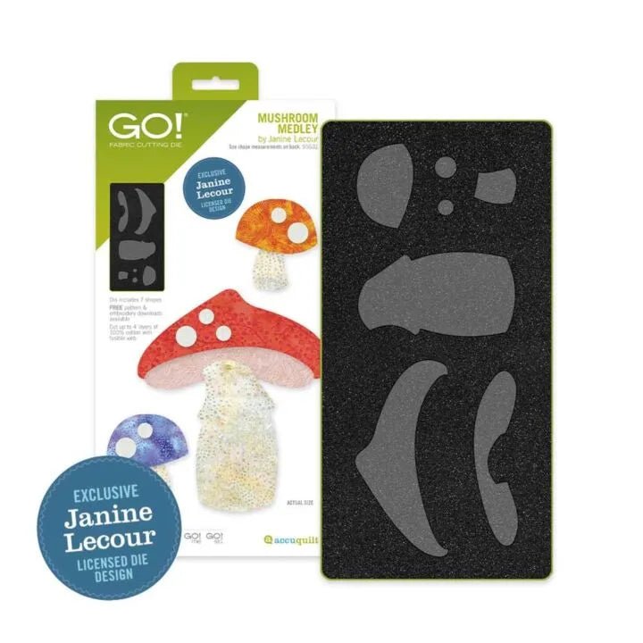 GO! Mushroom Medley Die by Janine Lecour (55631) - Maple Leaf Quilting Company Ltd.