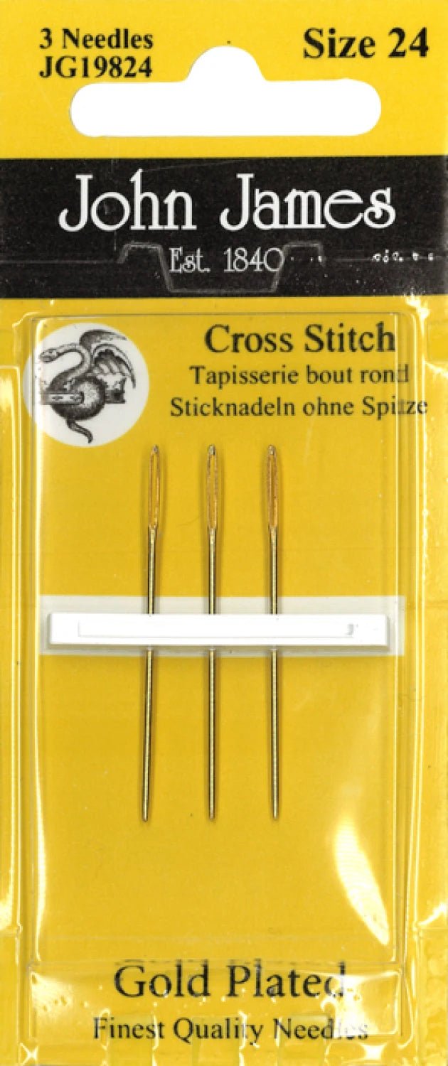 Gold Plated Tapestry / Cross Stitch Needle - Size: 24 - Maple Leaf Quilting Company Ltd.