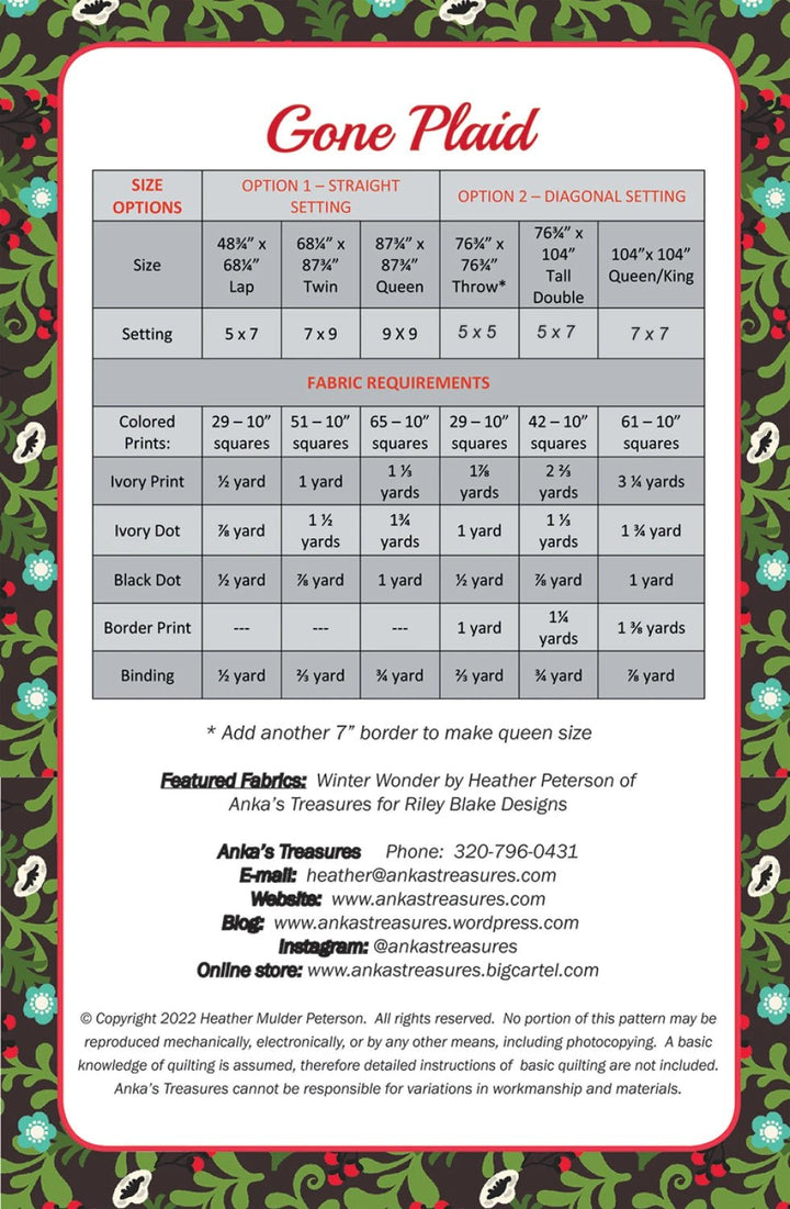 Gone Plaid (ANK339) - Maple Leaf Quilting Company Ltd.