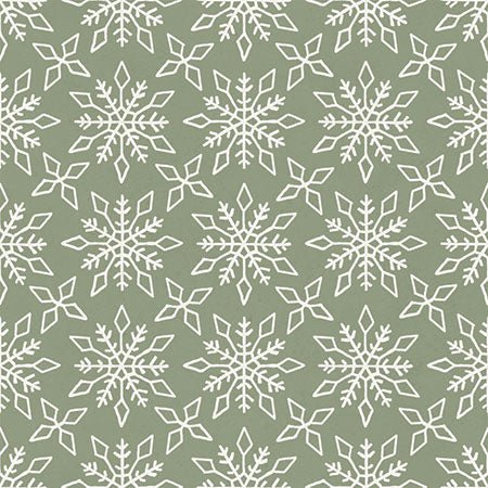 Green - Detailed Snowflakes 44" Wide Cotton (66250405-02) 🇨🇦 - Maple Leaf Quilting Company Ltd.