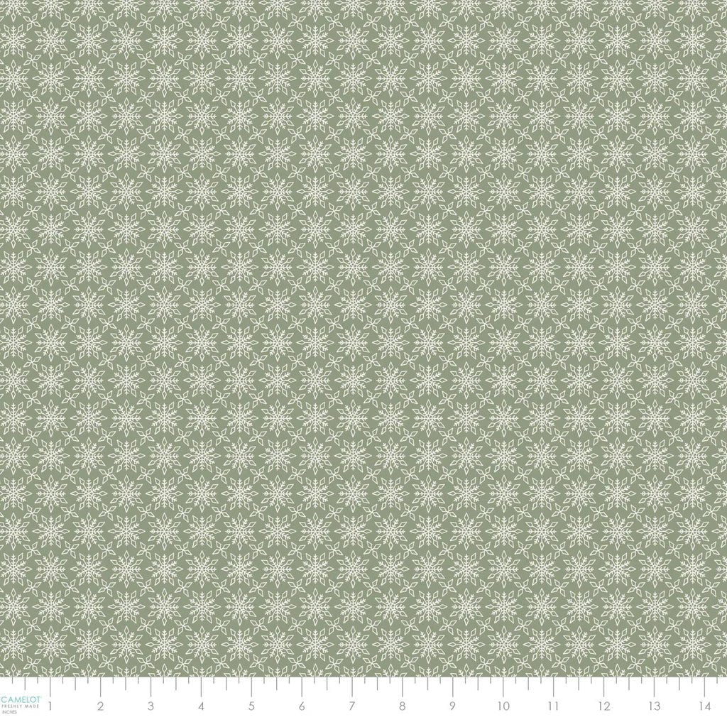 Green - Detailed Snowflakes 44" Wide Cotton (66250405-02) 🇨🇦 - Maple Leaf Quilting Company Ltd.