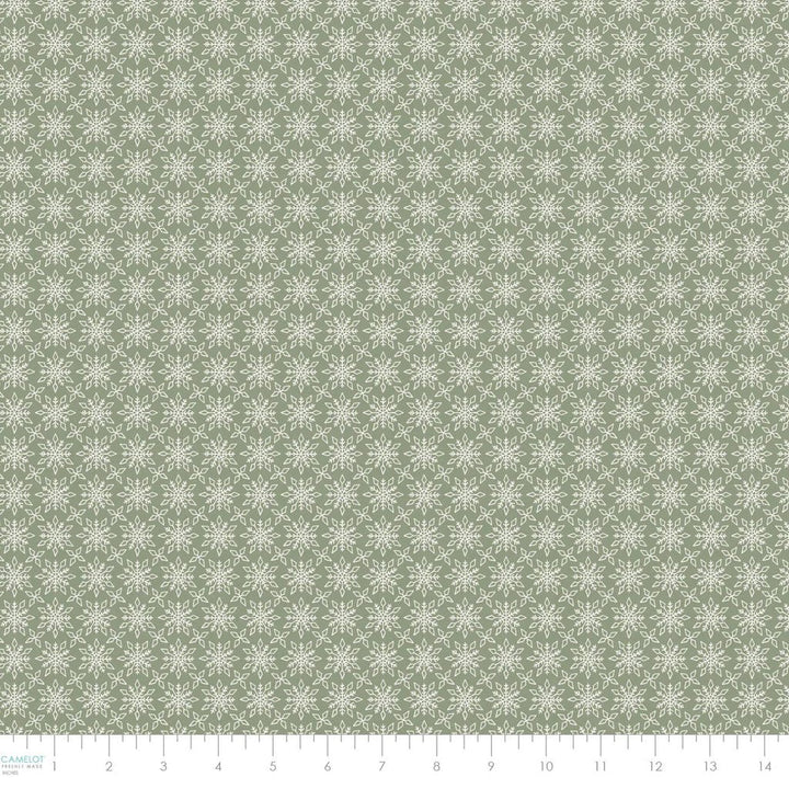 Green - Detailed Snowflakes 44" Wide Cotton (66250405-02) 🇨🇦 - Maple Leaf Quilting Company Ltd.