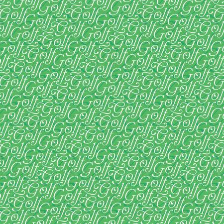 Green Golf Script 118" Cotton (183 - 25198) – Sold in UNITS of ¼ metre - Maple Leaf Quilting Company Ltd.