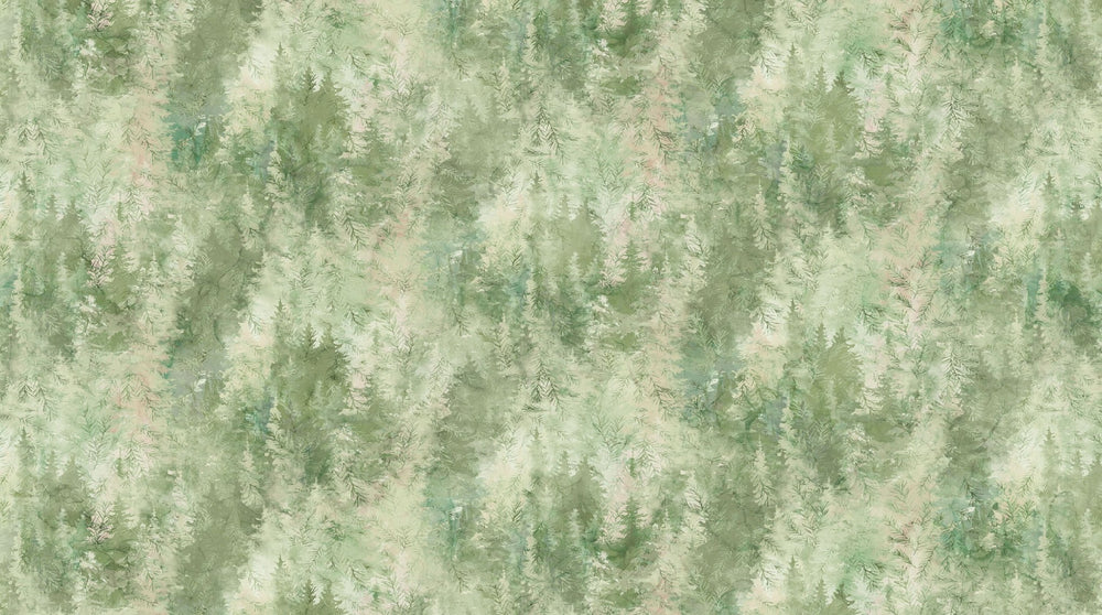 Green Multi Trees - Altitude | 43/44" Cotton (DP29156-73) - Sold in UNITS of ¼ metre - Maple Leaf Quilting Company Ltd.