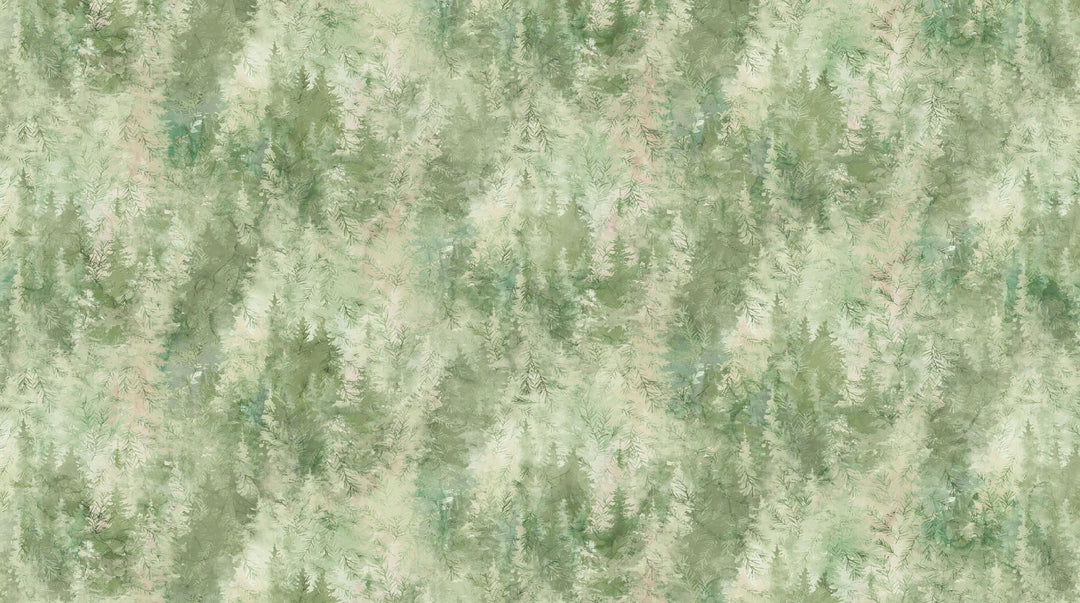Green Multi Trees - Altitude | 43/44" Cotton (DP29156-73) - Sold in UNITS of ¼ metre - Maple Leaf Quilting Company Ltd.