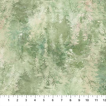 Green Multi Trees - Altitude | 43/44" Cotton (DP29156-73) - Sold in UNITS of ¼ metre - Maple Leaf Quilting Company Ltd.