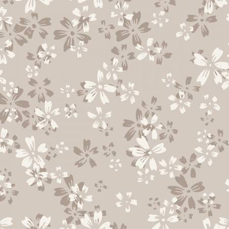 Grey Wildflower Eventide 108” Organic Cotton (227886 - X) - Sold in UNITS of 1/4 metre - Maple Leaf Quilting Company Ltd.
