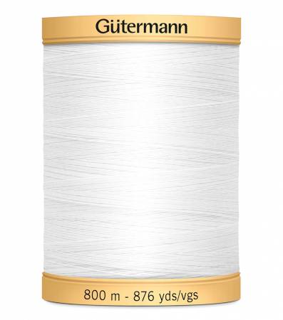 Gutermann Natural Cotton Thread 800m/875yds | White - 5709 - Maple Leaf Quilting Company Ltd.