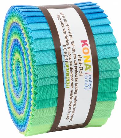Half - Roll - 2.5in Strips Kona Cotton - Mermaid Shores Palette (24pcs) - Maple Leaf Quilting Company Ltd.