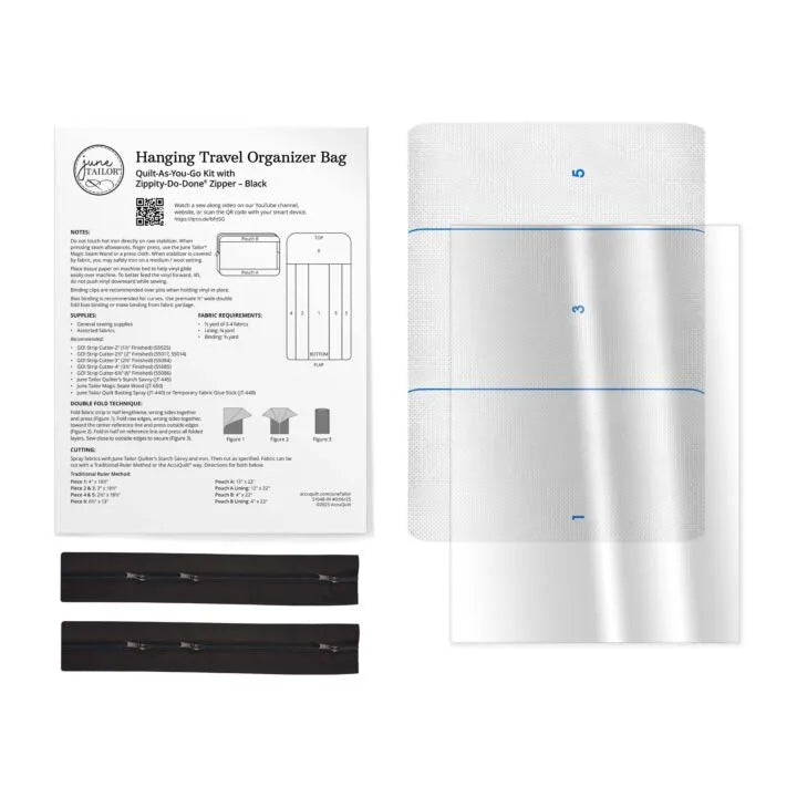 Hanging Travel Organizer Bag Quilt - As - You - Go Kit with Zippity - Do - Done Zipper - Maple Leaf Quilting Company Ltd.