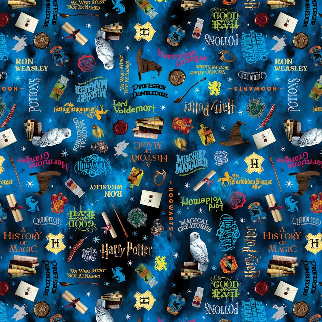 Harry Potter Words 108” Cotton (15227WB - 55) - Sold in UNITS of 1/4 metre - Maple Leaf Quilting Company Ltd.