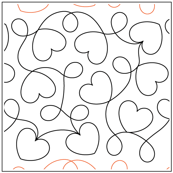 Heart Meander – 11.5” Paper Pantograph - Maple Leaf Quilting Company Ltd.