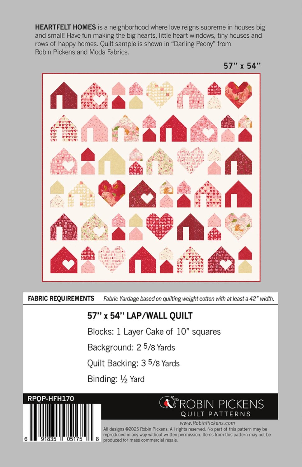 Heartfelt Homes Quilt Pattern (RPQP - HFH170) - Maple Leaf Quilting Company Ltd.