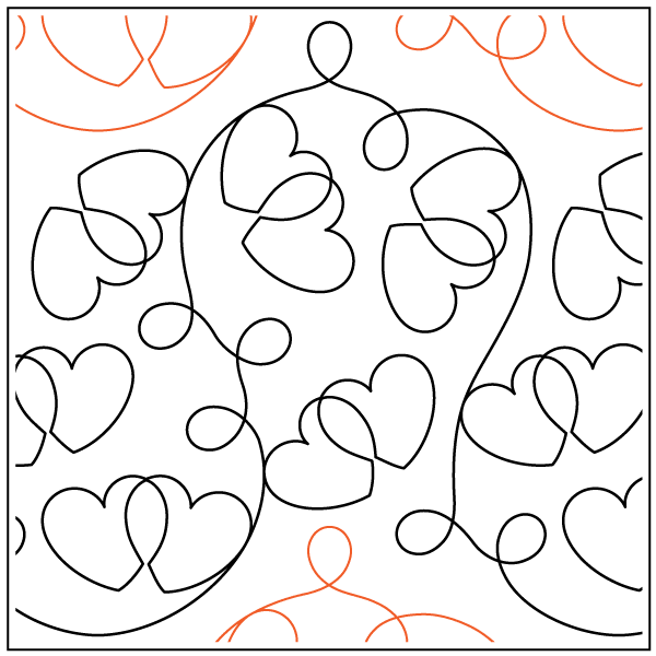 Hearts All Over – 13” Paper Pantograph - Maple Leaf Quilting Company Ltd.