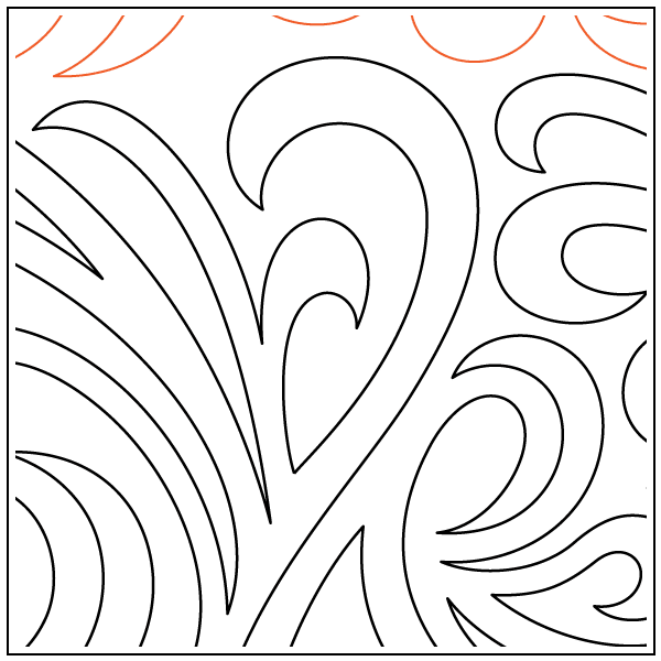 Hearts and Waves – 11” Paper Pantograph - Maple Leaf Quilting Company Ltd.