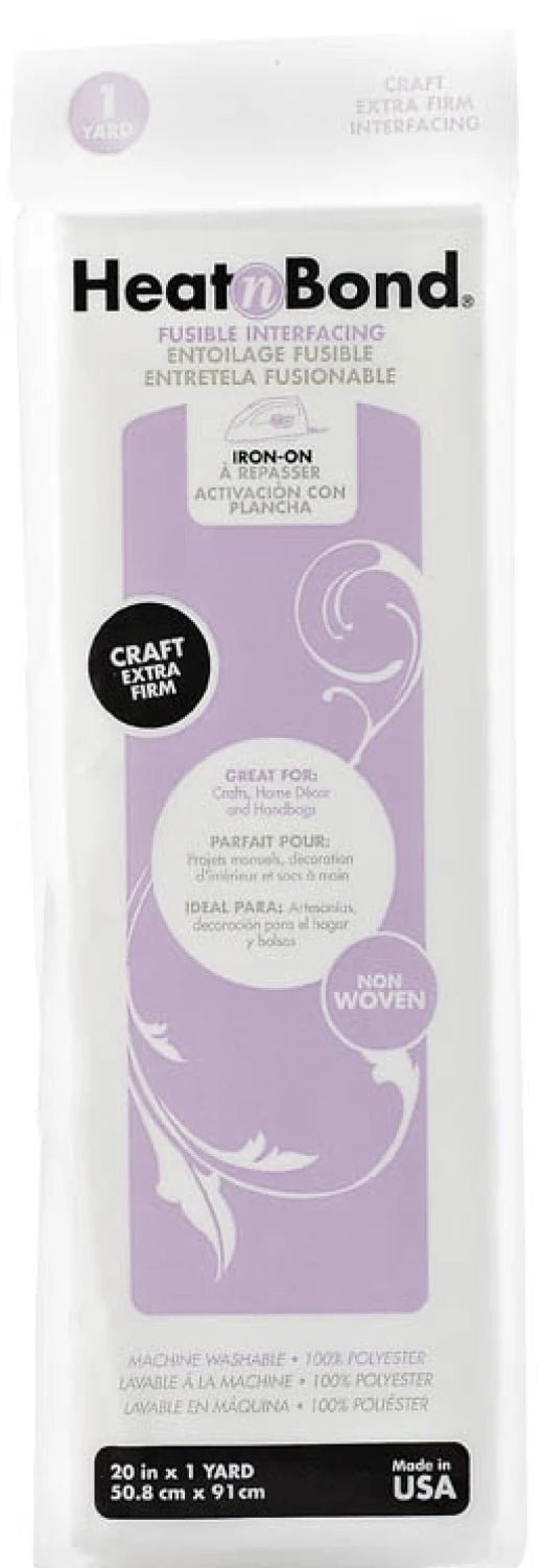 Heat N Bond Non - Woven Craft Fusible Extra Firm Interfacing 20in x 1yd White (Q2134) - Maple Leaf Quilting Company Ltd.