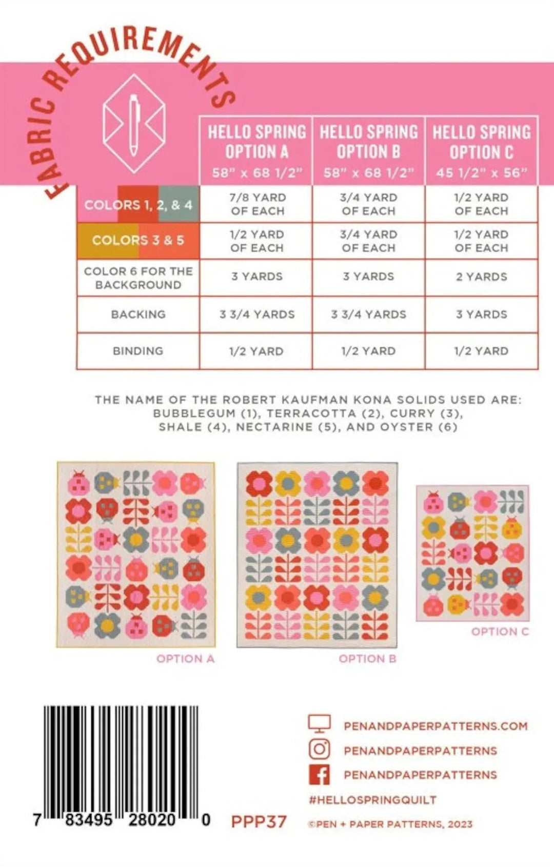 Hello Spring Quilt Kit - Maple Leaf Quilting Company Ltd. kit meta-non ...