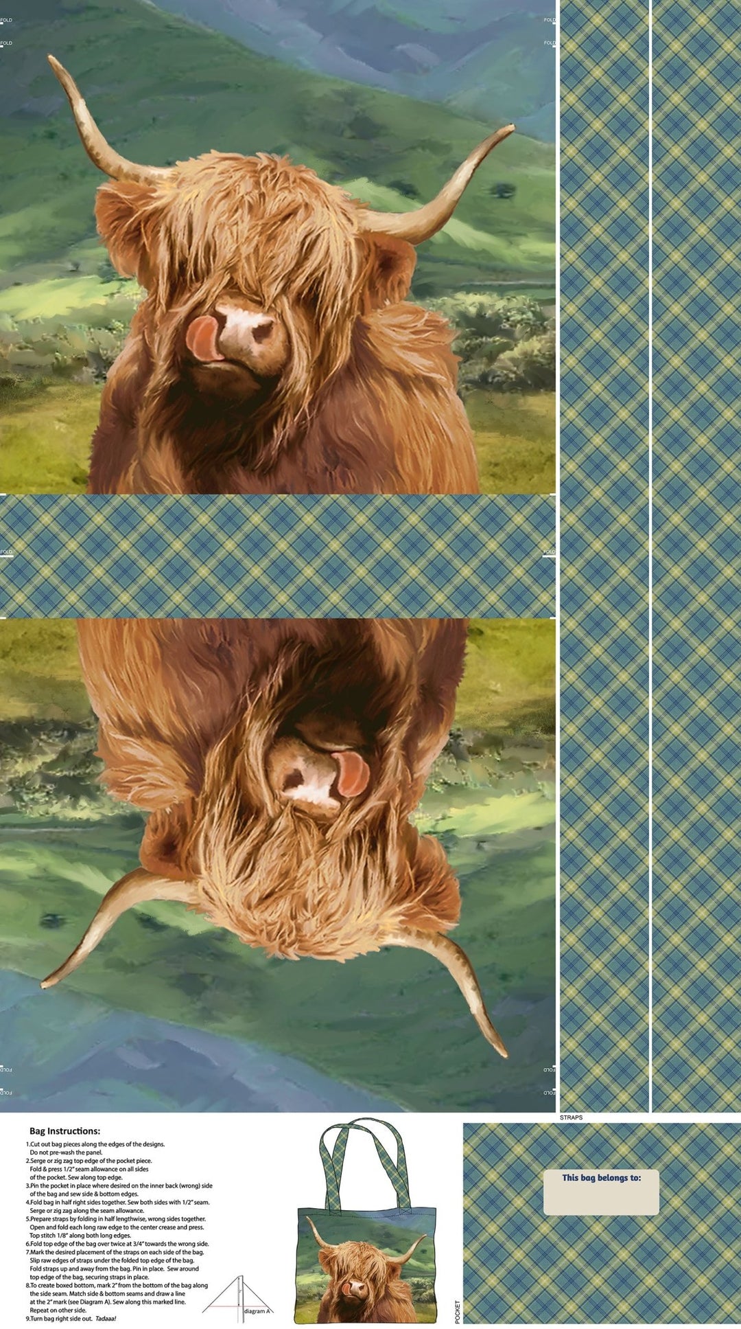 Highland Home by Jason Kirk - 24" x 43" Canvas Bag Panel (C28696 - 76) - Maple Leaf Quilting Company Ltd.