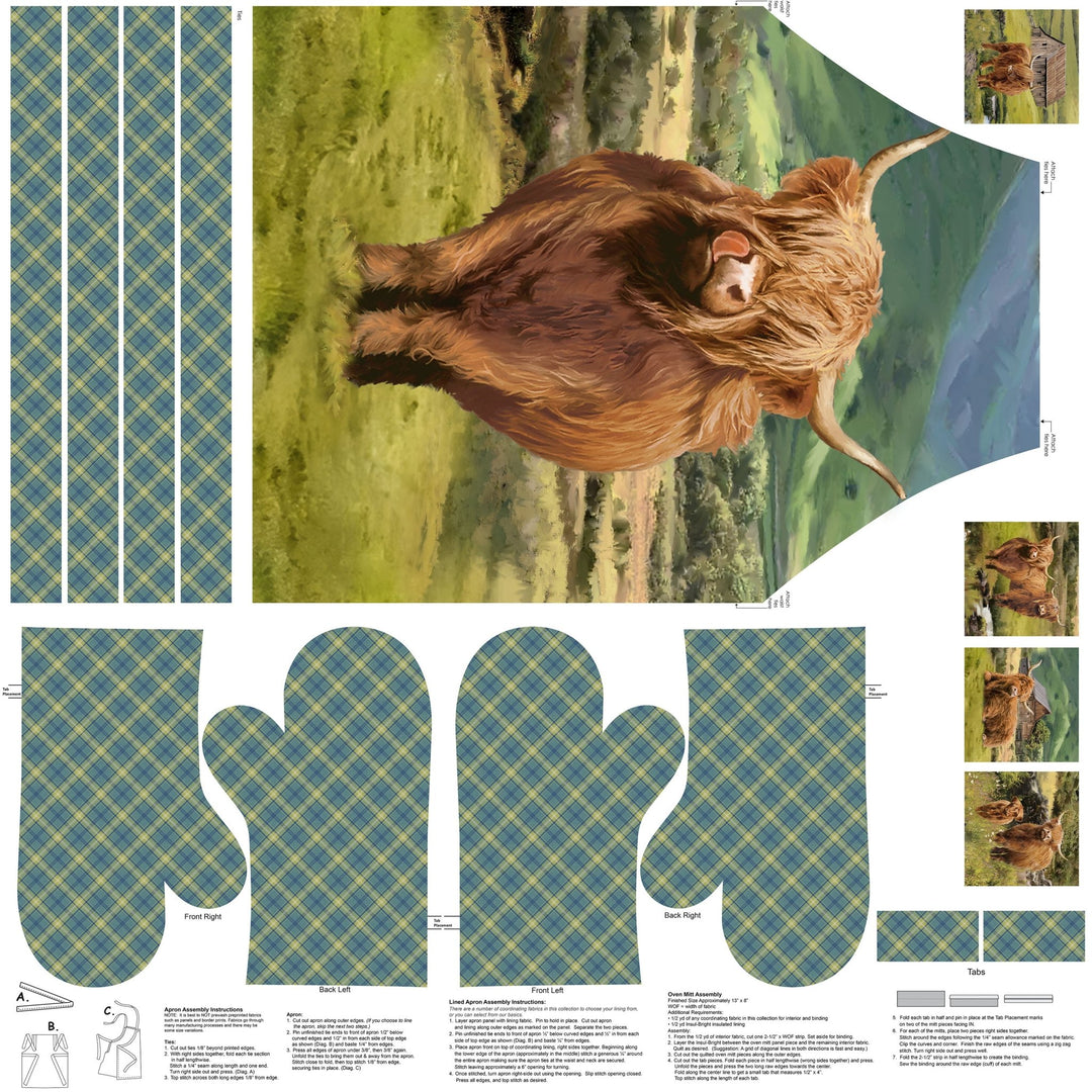 Highland Home by Jason Kirk - 43" x 43" Canvas Apron Panel (C28695 - 76) - Maple Leaf Quilting Company Ltd.