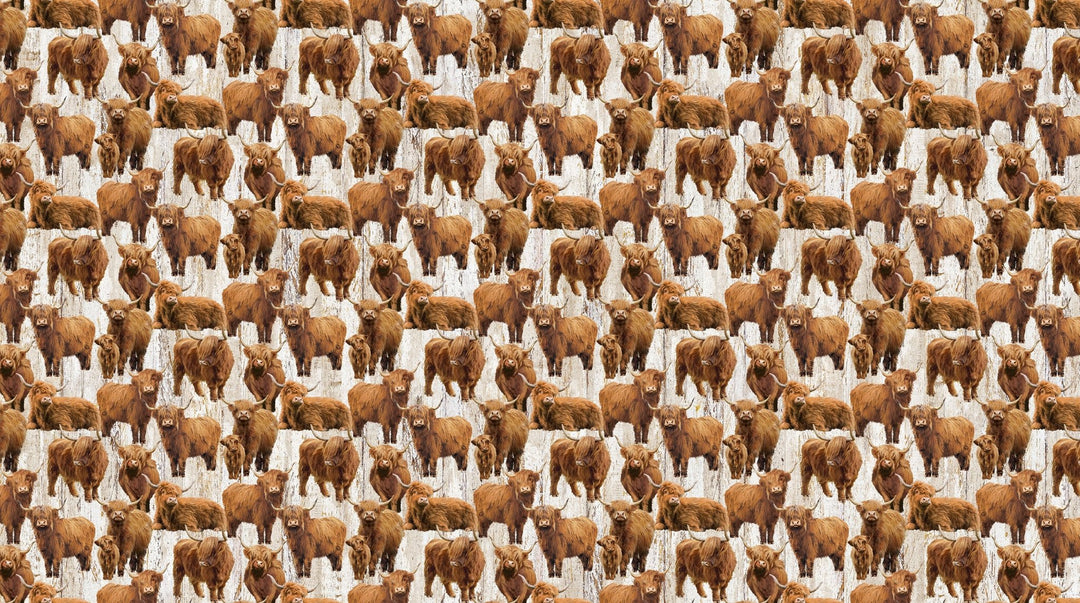 Highland Home by Jason Kirk - Northcott | Highland Cows 44” - (DP28690 - 12) – Sold in UNITS of ¼ metre - Maple Leaf Quilting Company Ltd.