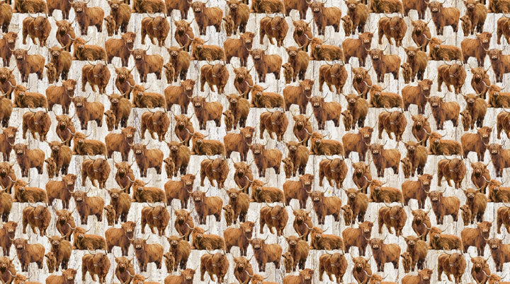 Highland Home by Jason Kirk - Northcott | Highland Cows 44” - (DP28690 - 12) – Sold in UNITS of ¼ metre - Maple Leaf Quilting Company Ltd.