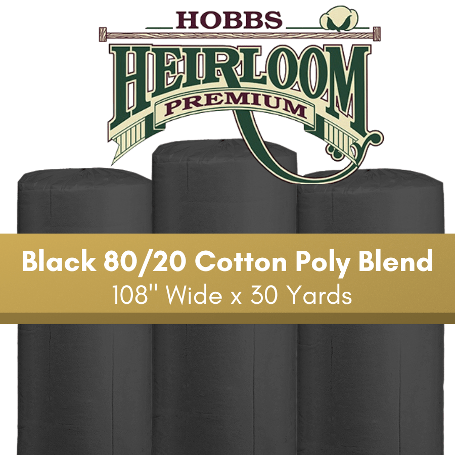 Hobbs Heirloom Premium 80/20 Black Cotton Poly Blend - Full Roll 108" - Maple Leaf Quilting Company Ltd.