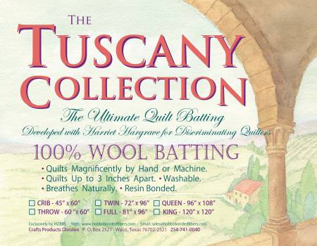 Hobbs Tuscany Wool Queen Size Pre - Cut Batting (96"x108") (TW96) - Maple Leaf Quilting Company Ltd.
