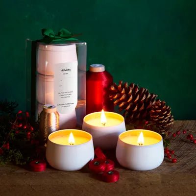 Holiday Candle Gift Set - 3 x 3.5oz Candles - Maple Leaf Quilting Company Ltd.