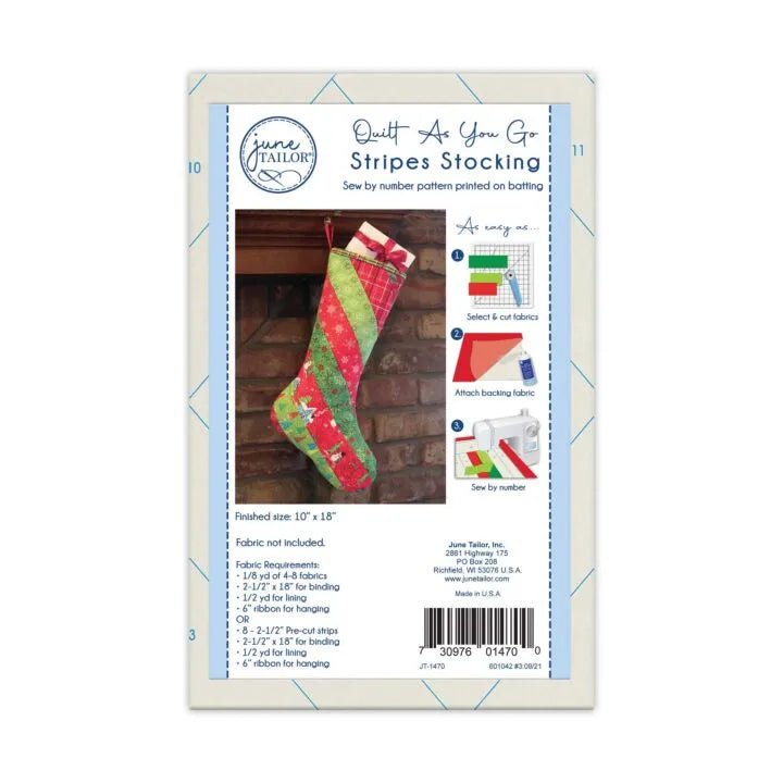 Holiday Strip Stocking Quilt - As - You - Go Kit - Maple Leaf Quilting Company Ltd.