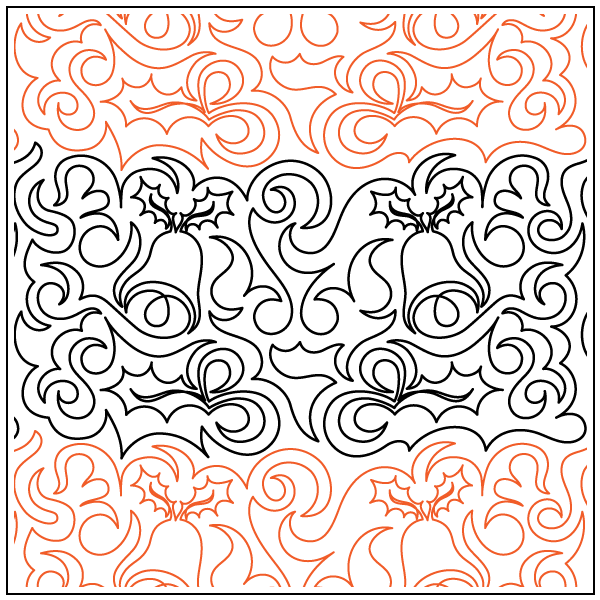 Holly Bells – 12.5” Paper Pantograph - Maple Leaf Quilting Company Ltd.
